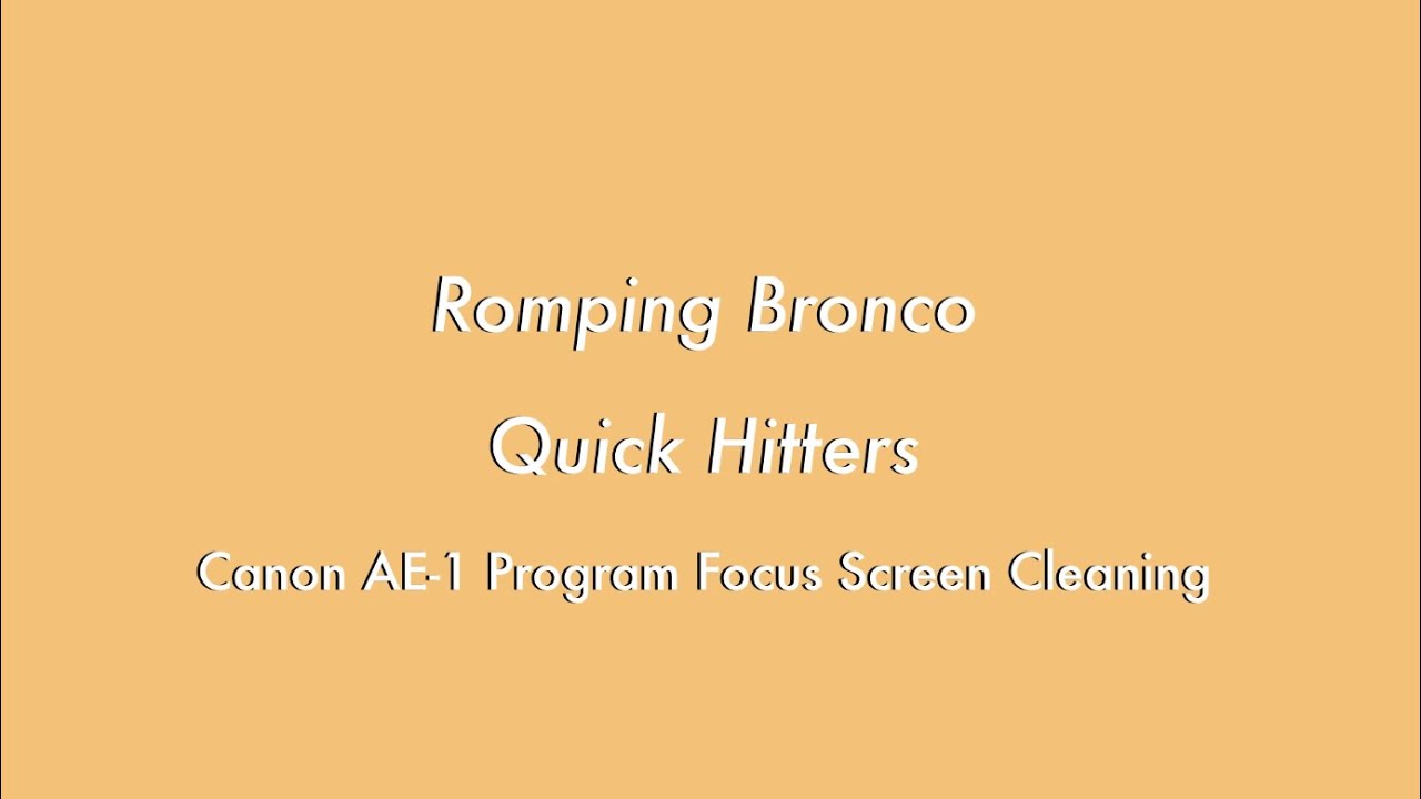 Canon AE 1 Program Focus Screen Clean