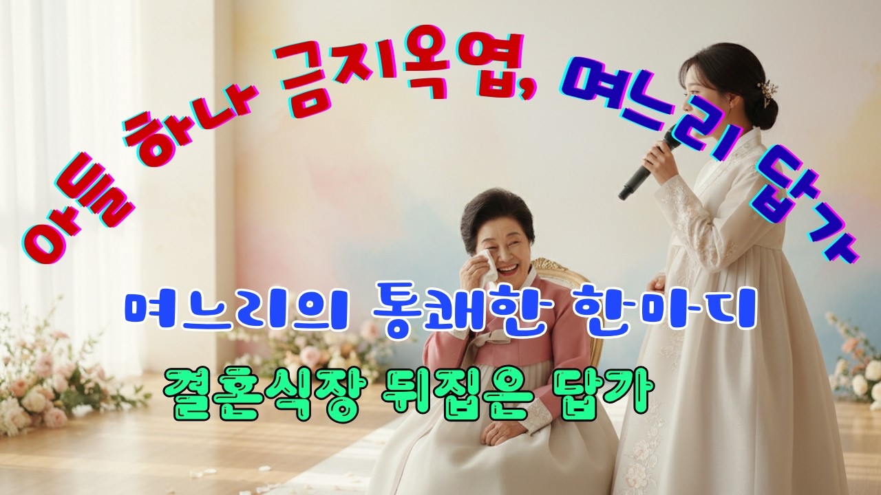 아들 하나 금지옥엽#노래#며느리답가#결혼식축가#아들집착#시어머니#고부관계#결혼식이벤트#트로트축가#결혼식레전드#중년공감#가족공감