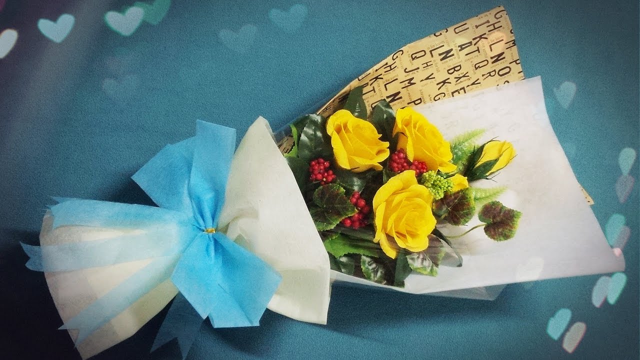 Как сделать букет цветов с пятью Rose - Craft Учебник