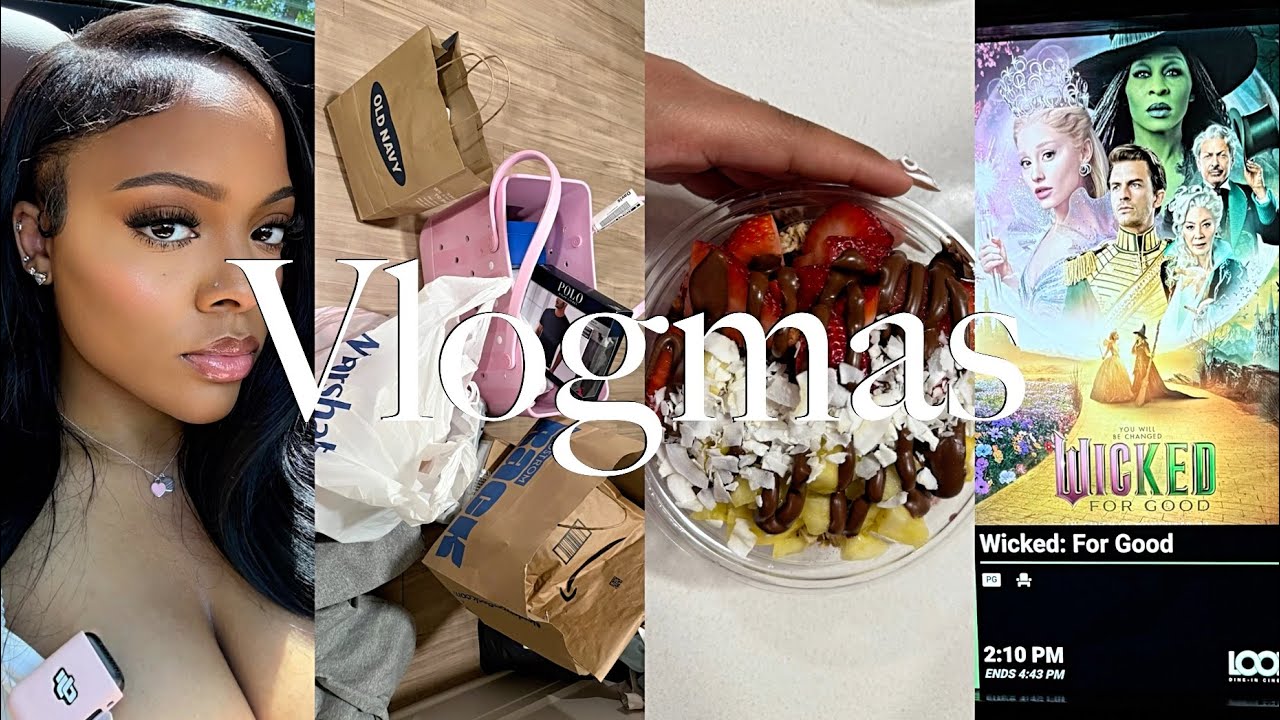 Vlogmas✨: I’M OVERSTIMULATED!!! Last minute Christmas Shopping 🛒 + Wicked Movie Date/ Review 💚🫧🩷