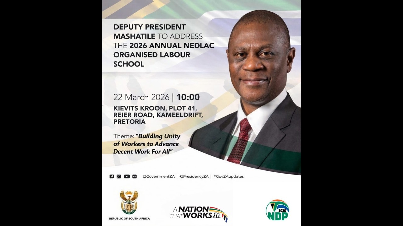 Deputy President Paul Mashatile addresses the Annual NEDLAC Organised Labour School