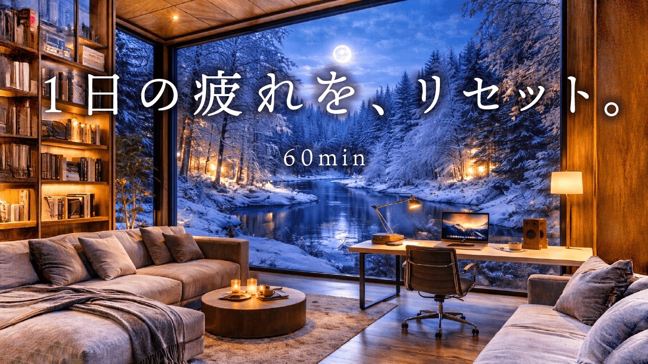【心を整える】雪降る静かな夜、温かい部屋で。優しいピアノBGM｜睡眠・読書・リラックス | Late Night Sound🌙