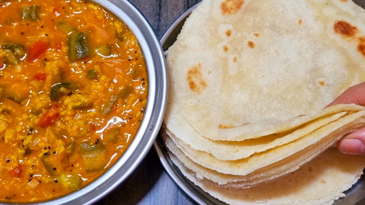 ರವೆ ಚಪಾತಿ-ಹೀರೆಕಾಯಿ ಗೋಜ್ಜು/Rave Chapati Heerekayi Gojju/Rava Chapati/Rave soft Roti