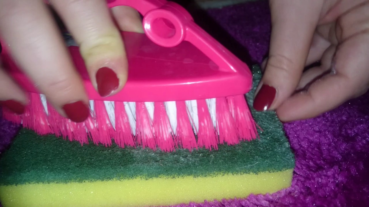Asmr Brush with carpet brush with sponge and steel scrubbing 1/2