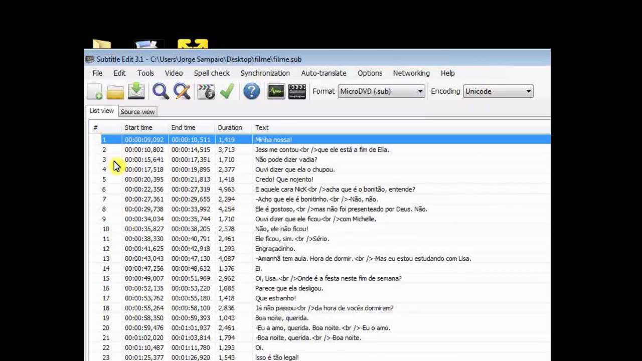 Filmes com legendas no Windows Media Player