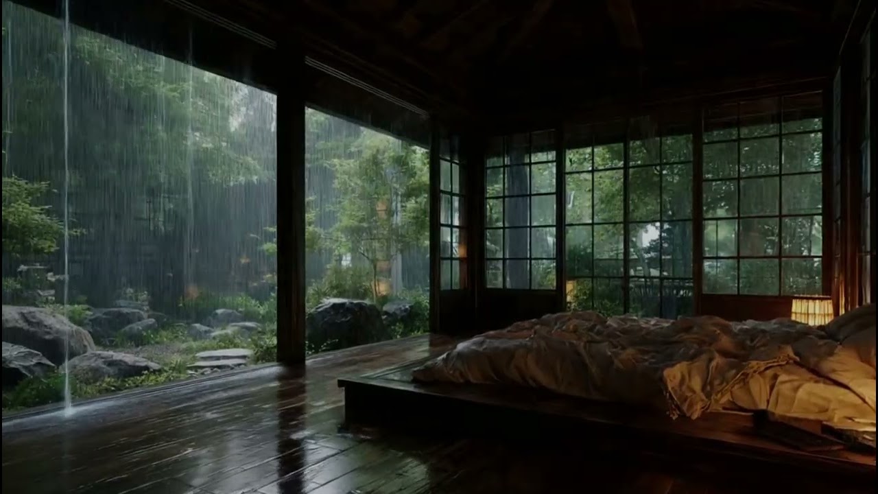 Gentle Rain Through Forest Windows 🌧️ Calm Piano Ambience for Stress Relief