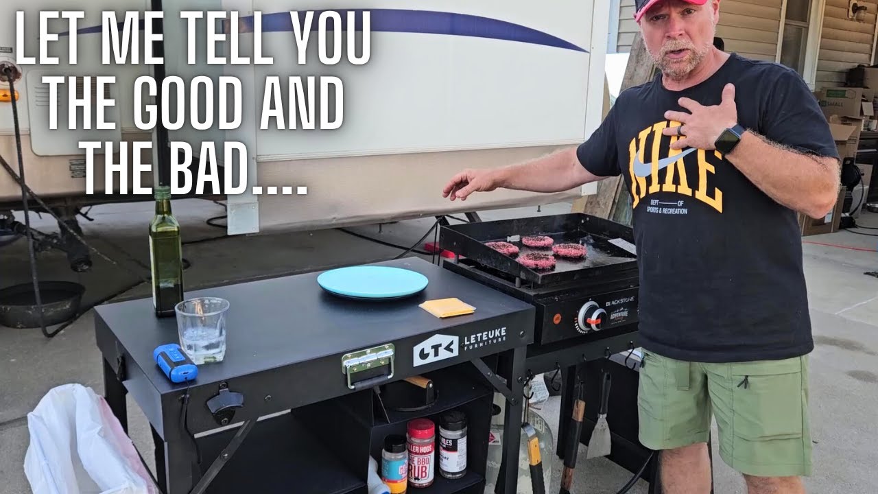 Leteuke Grill Table for Blackstone Griddle | Portable Foldable Grill Table