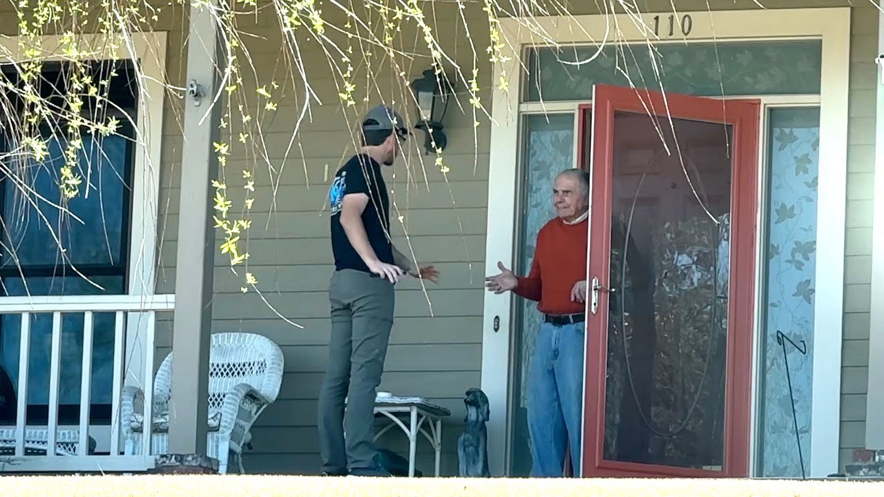 Elderly Man Gets SURPRISE when I KNOCKED on his door