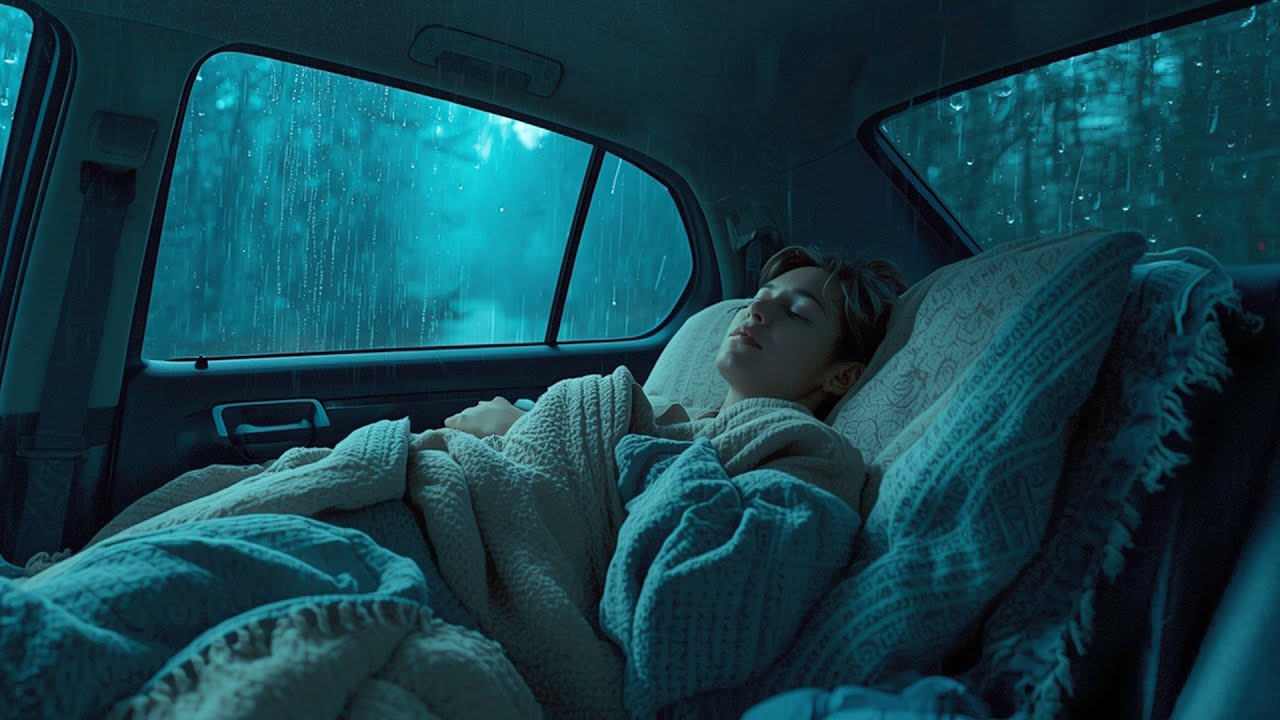⚡ Ruido De Lluvia y Trueno en Carpa Para Dormir con Fuertes Lluvias y Truenos en El Techo De Hojalat