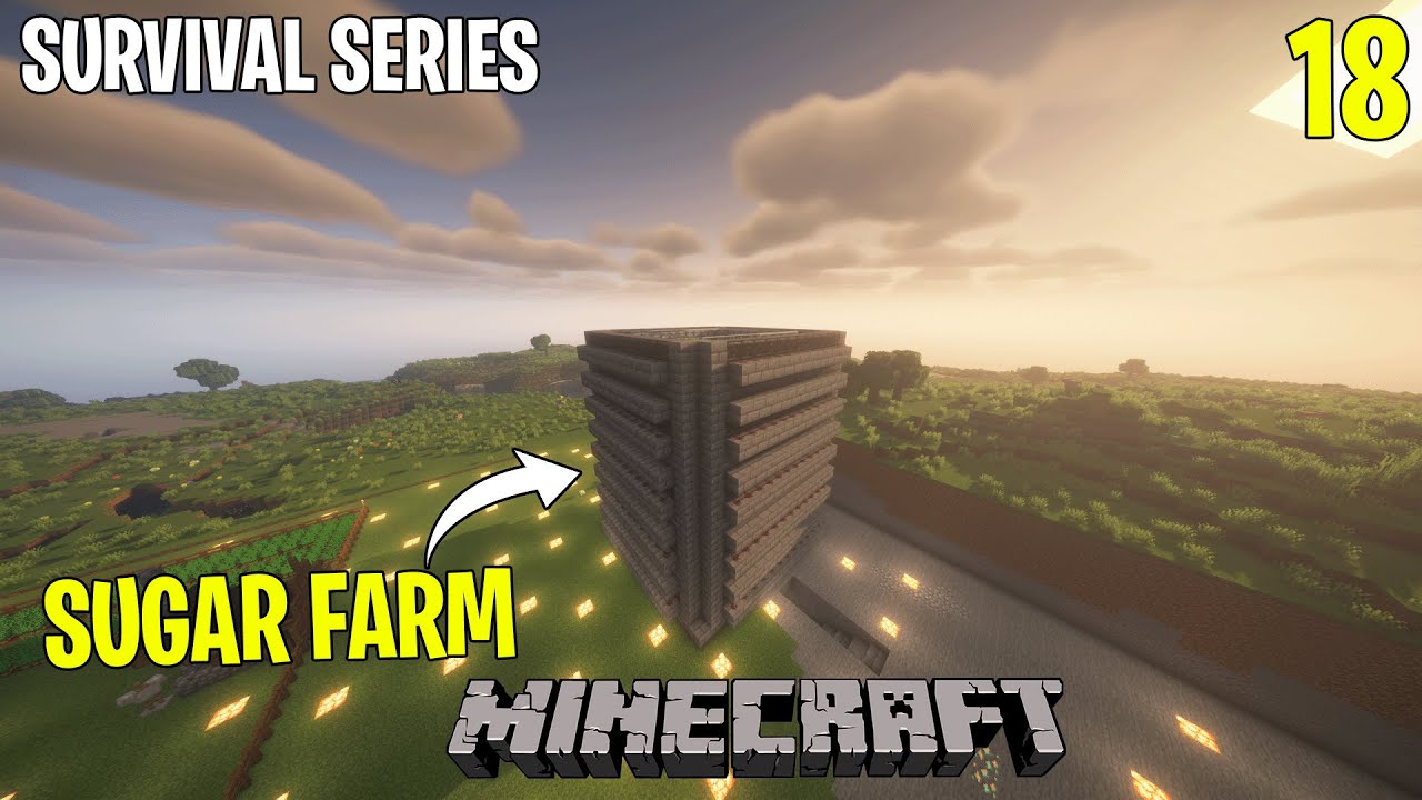 Best Sugar Cane Farm for Paper & Rockets – Minecraft Survival! Ep. 18