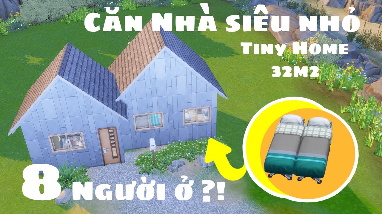 Mình thử xây một Micro Home đầy đủ chức năng cho 8 Sims (chỉ 32 ô!) KHÔNG GIƯỜNG TẦNG
