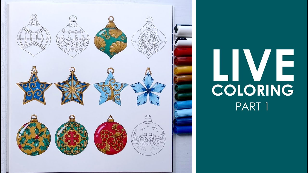 (1/2) Quick Christmas Color in Johanna's Christmas by Johanna Basford | Live