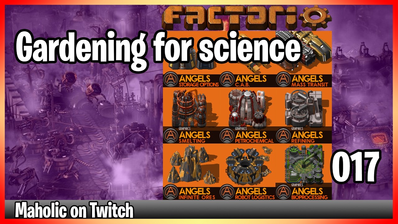 ⚙️Factorio Angels Yuoki AAI Industry Mods✅🏭➡️Gardens for science x17