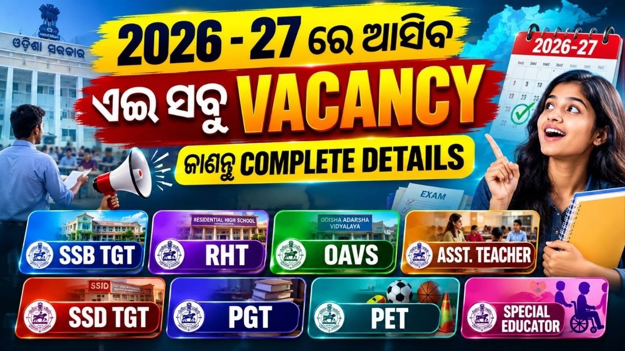 Odisha Teacher Vacancy 2026-27 | SSB TGT, RHT, OAVS, SSD TGT, PGT, PET & More | Complete Details