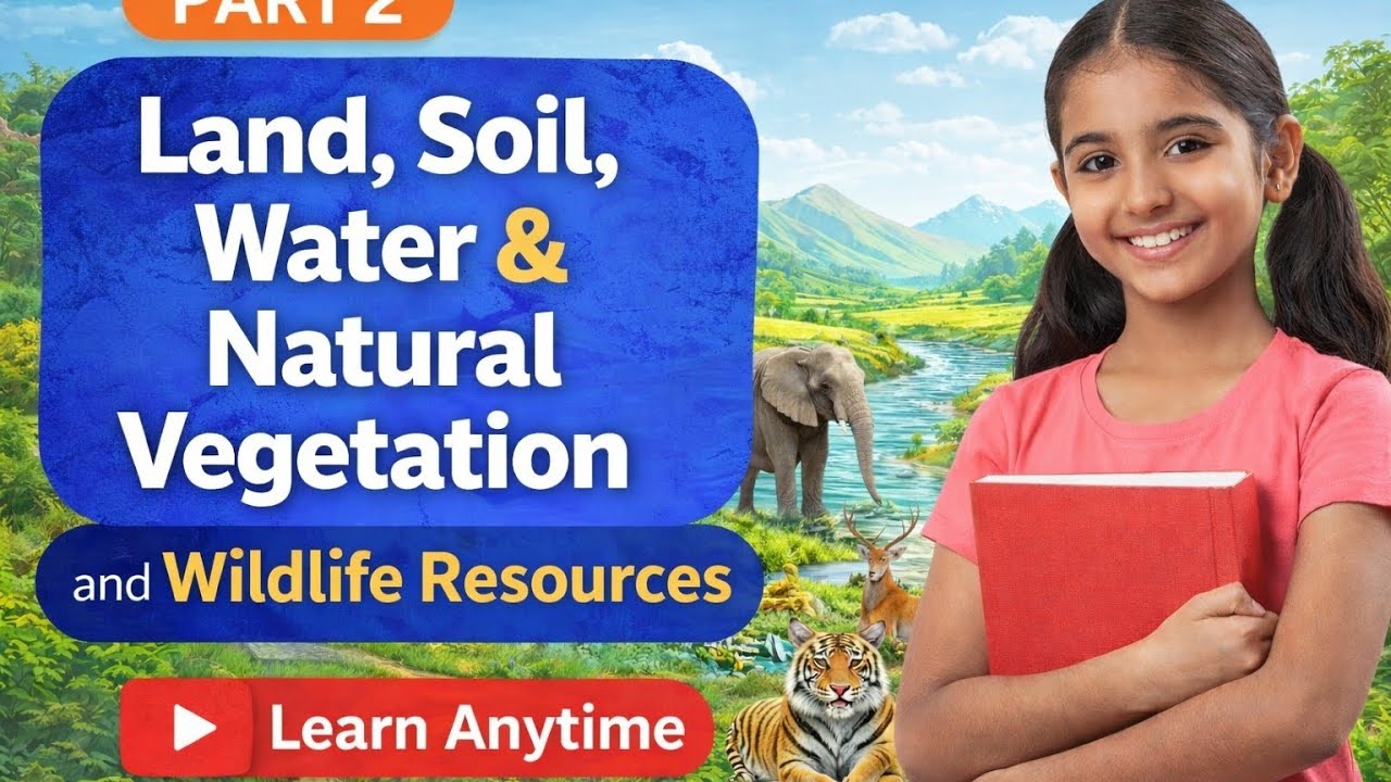 Class8GeographyChapter2|land, soil,Water&NaturalVegetation&WildlifeResources|part2|@learnAnytimeSAK 
