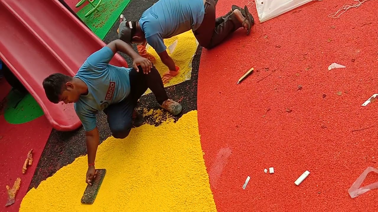 Installation of EPDM floorings| kids Play Area| Sports Flooring