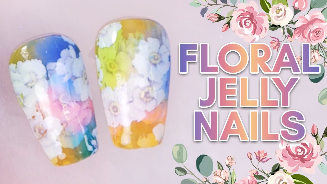 Floral Jelly Nails 🌺 Easy Summer Nail Art ☀️💅