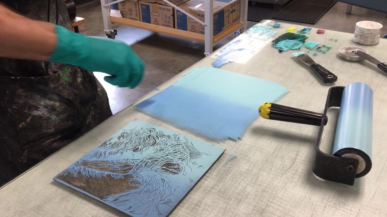 Blend Roll Inking of a Relief Block