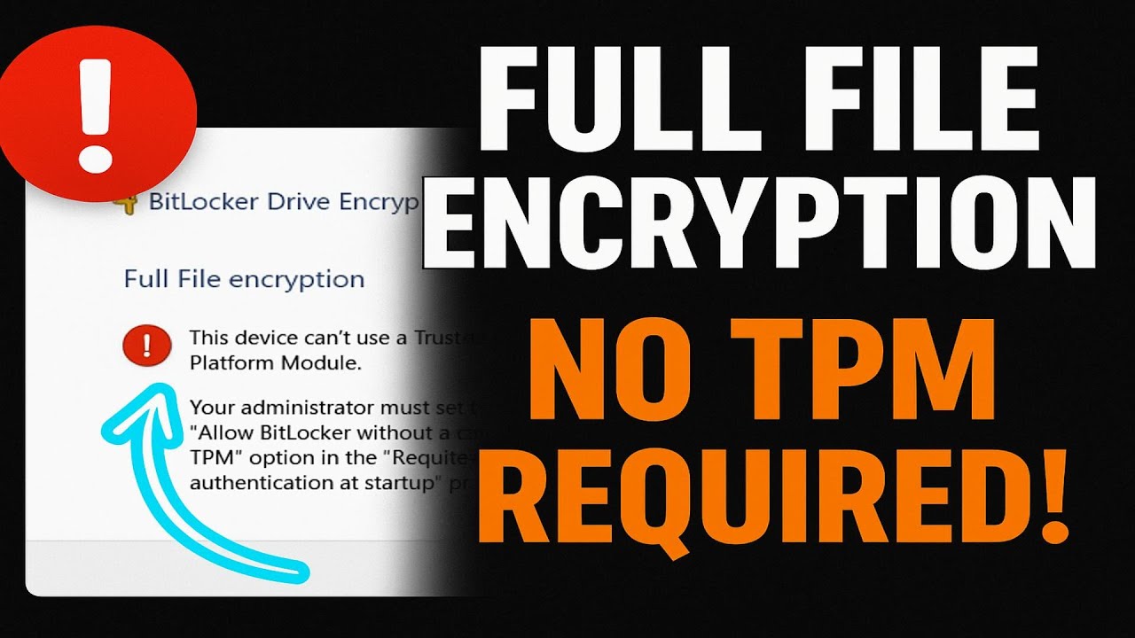 Enable BitLocker Without TPM on Windows 10/11 🔓 | Full Disk Encryption Made Easy!