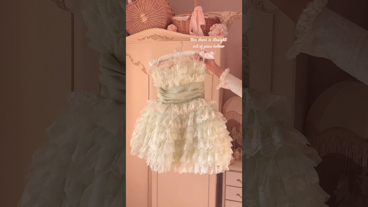 fairy dress🥹𐙚. ݁₊⋆❀ #princess #disney #princess #tinkerbell #unboxing #tryon #fashion #dress #pink