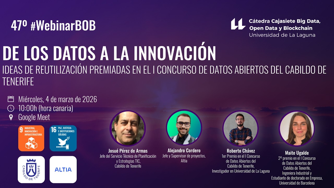 Ideas de reutilización premiadas en el I Concurso de Datos Abiertos del Cabildo de Tenerife