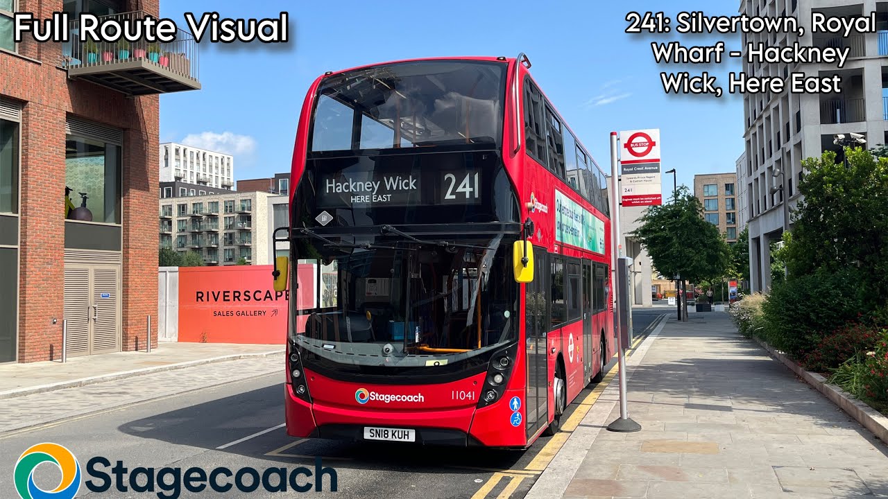 Full Route Visual | London Bus Route 241: Silvertown, Royal Wharf - Here East | E400MMC 11041