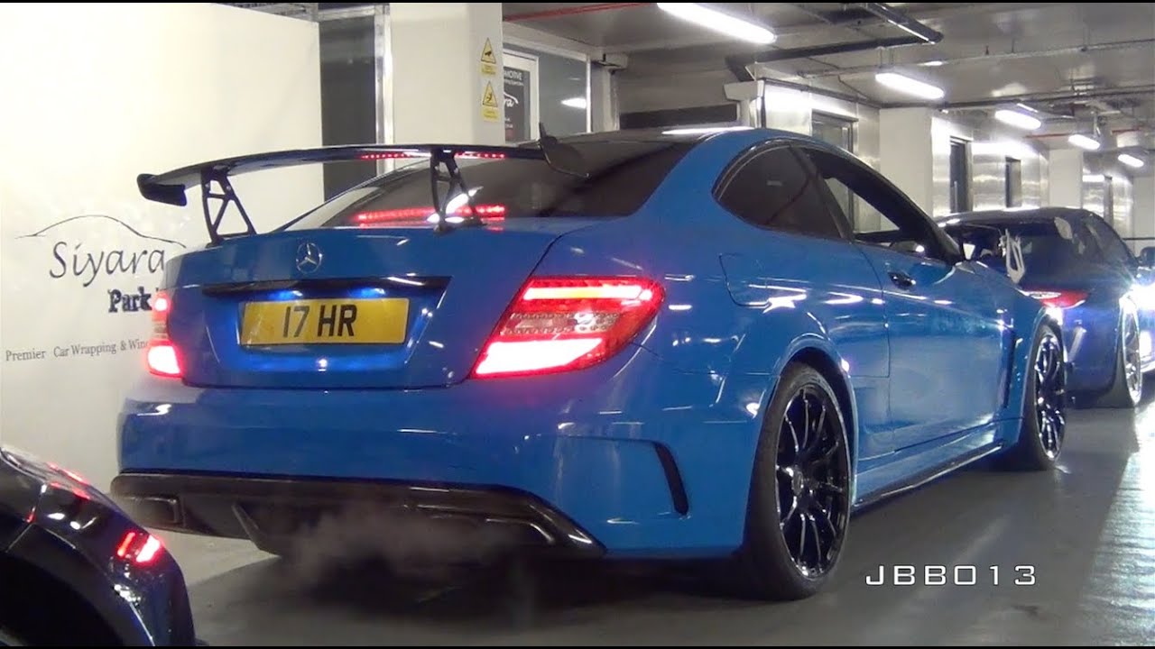 Loud Supercars in Close Parking Garage - IPE C63 Black, Miltek RS3, 458, GT3 RS