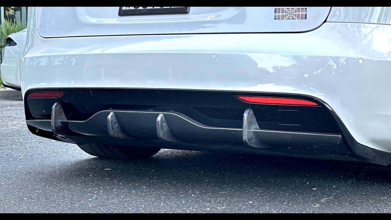 2021+ | Model S Viento Diffuser   Real Molded Carbon Fiber