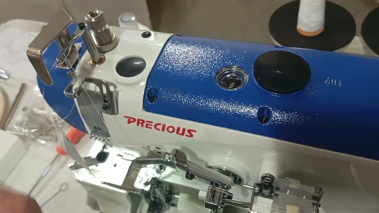 Maquina colleretera y tapacostura industrial Precius enhebrado paso a paso