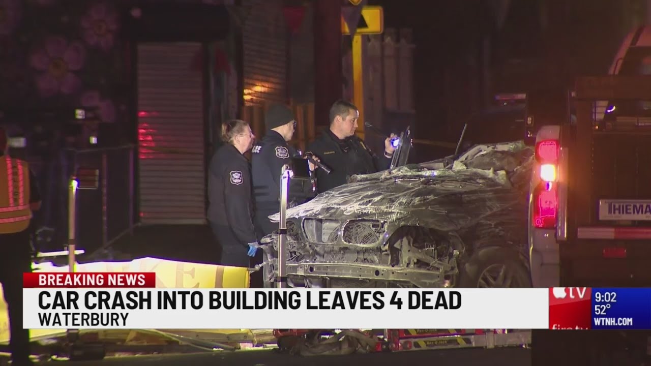 4 people dead after car crashes into Waterbury building causing partial collapse