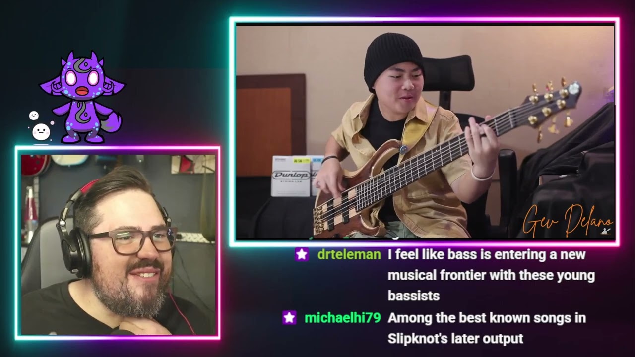 Music teacher reacts to Gev Delano - Slipknot - Psychosocial (Bass Cover)