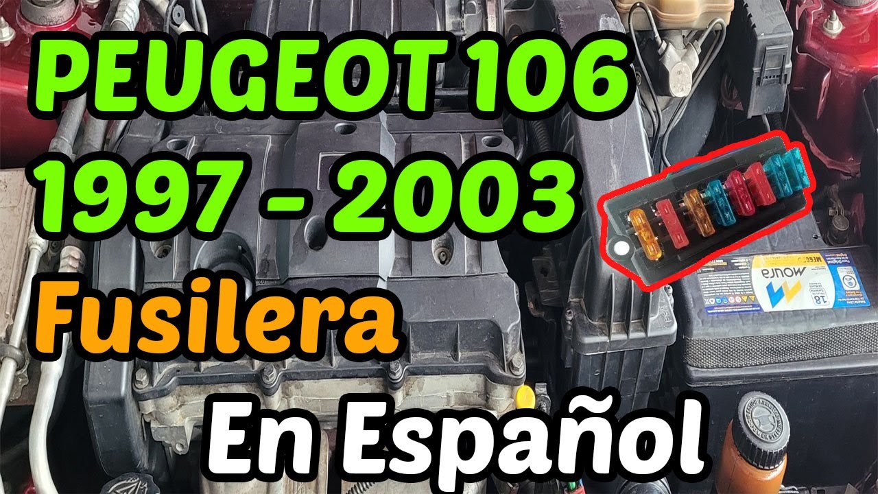 DIAGRAMA de FUSIBLES Peugeot 106 Año 1997 - 2003 [ En Español ]