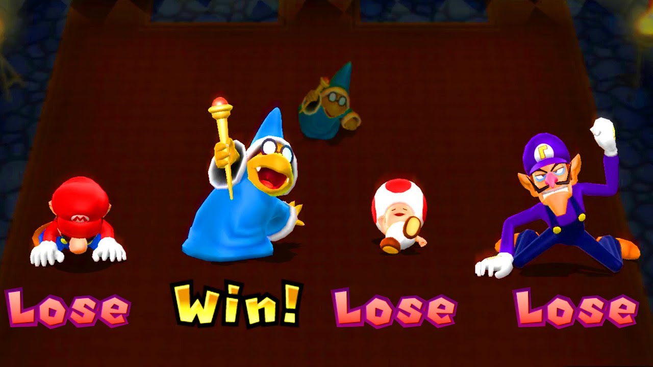 Mario Party 9 Minigames -  Mario vs Kamek vs Toad vs Waluigi (Master CPU)