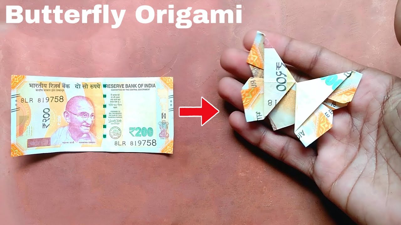 Easy 200rs Origami Tutorial - How to make Paper Butterfly - origami butterfly- | Make At Home