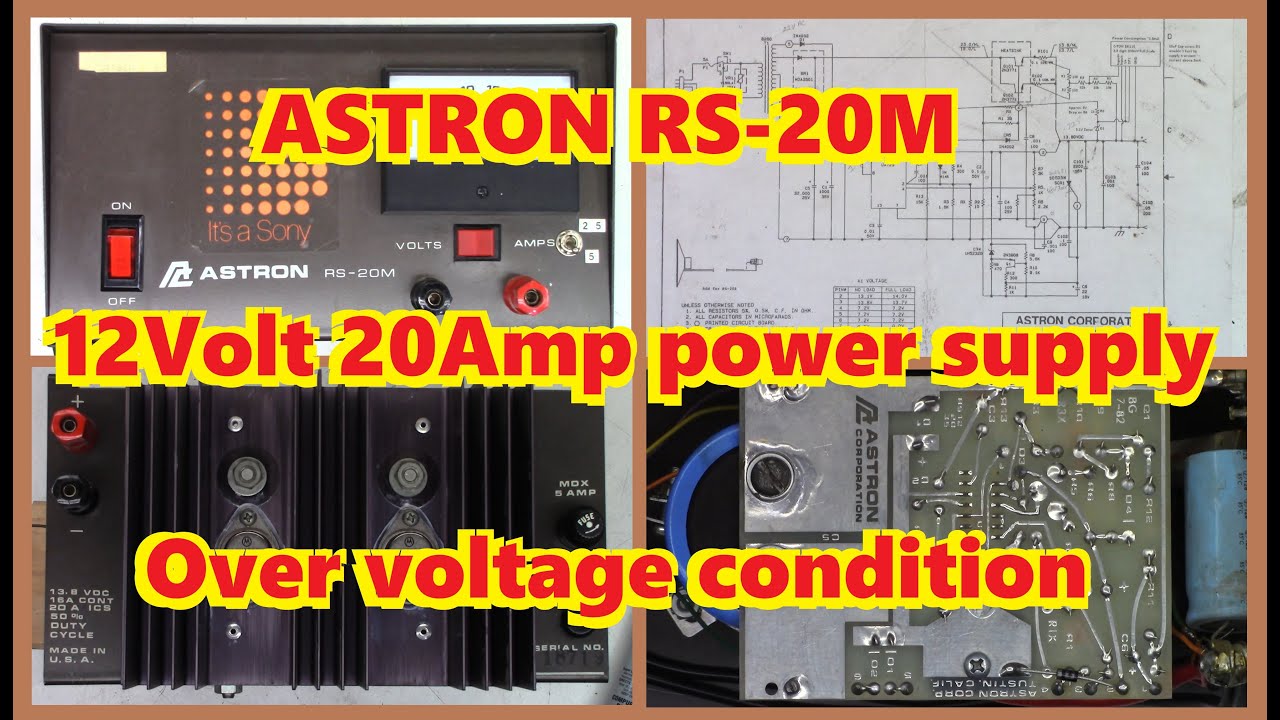 Astron RS-20M 20 Amp - 13.8 Volt Power Supply Repair - Shuts down - Overvoltage Issue
