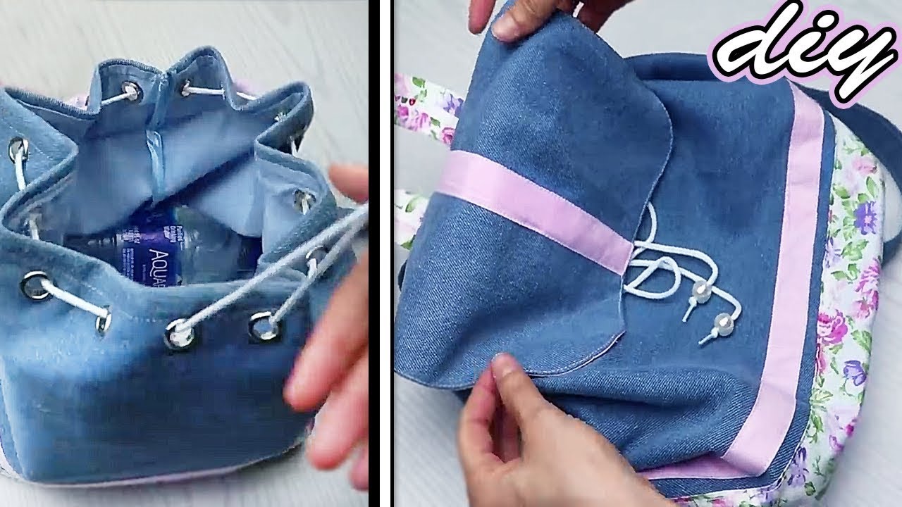 DIY MAGIC ❤️ DESIGN BACKPACK FROM OLD JEANS ❤️20 min Done Idea How To Transform Jeans into Backpack