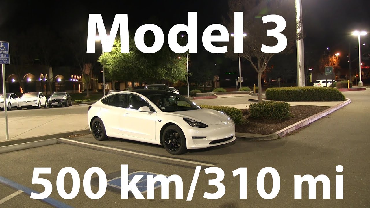 Model 3 drove 500 km/310 mi in a single charge