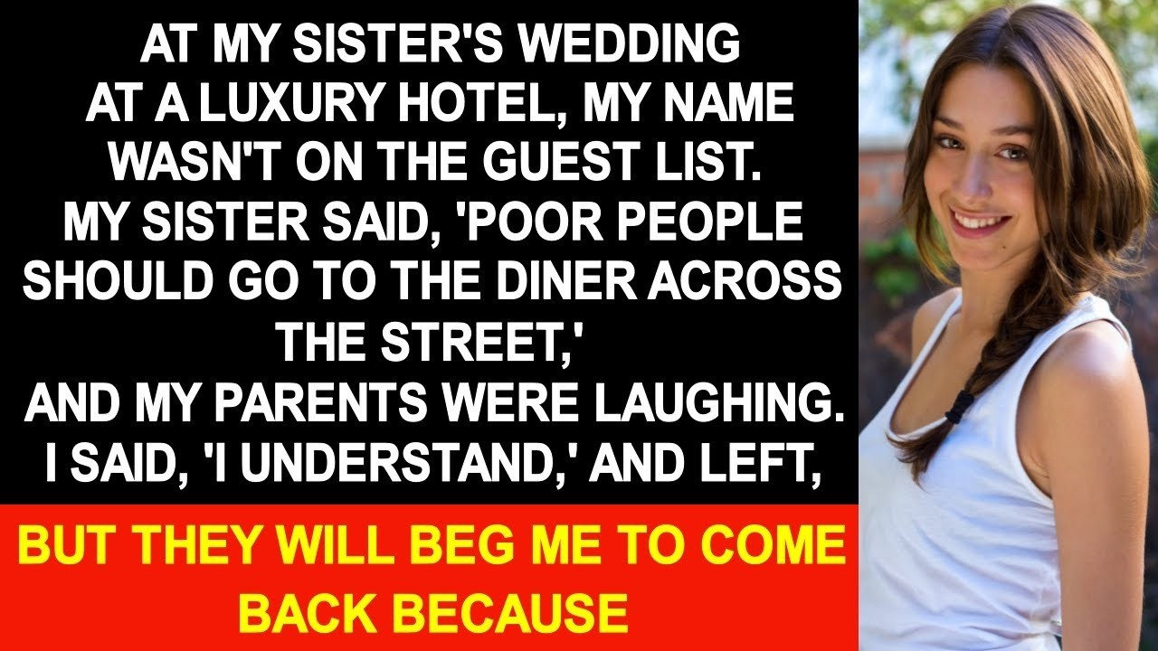 At the luxury hotel, my sister laughed, 'Poor people go to the diner out front' I quietly left, but…