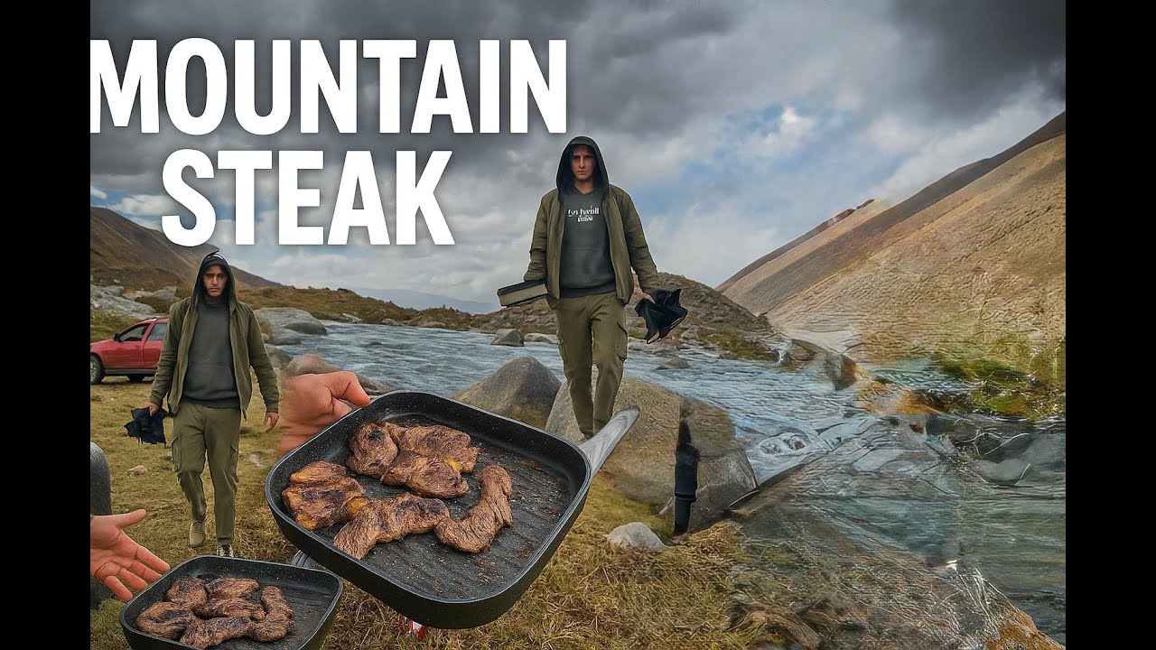 Mountain Steak 🏔🔥 | Cooking the Perfect Steak in the Wild Mountains #MountainSteak #outdoorcooking