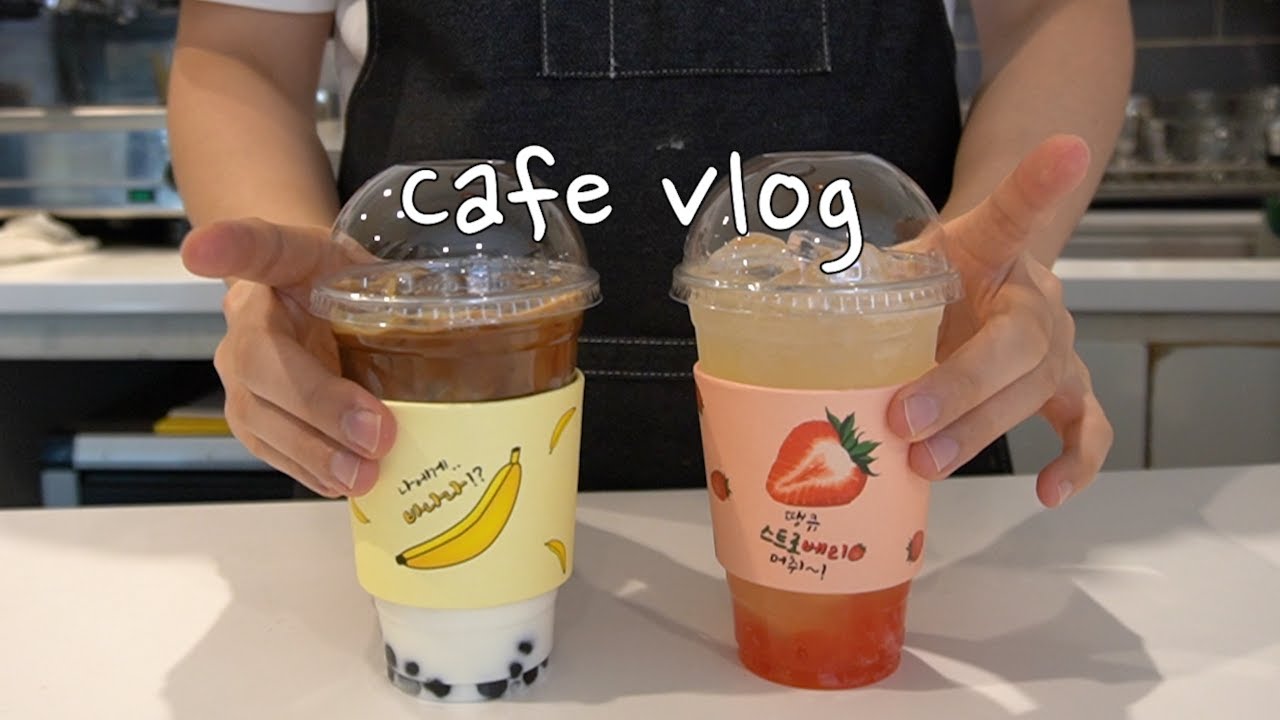 Делаем чизкейк🧀 и 🍓 клубничный бабл чай🥤/рецепт чизкейка😖 влог из кафе в Корее