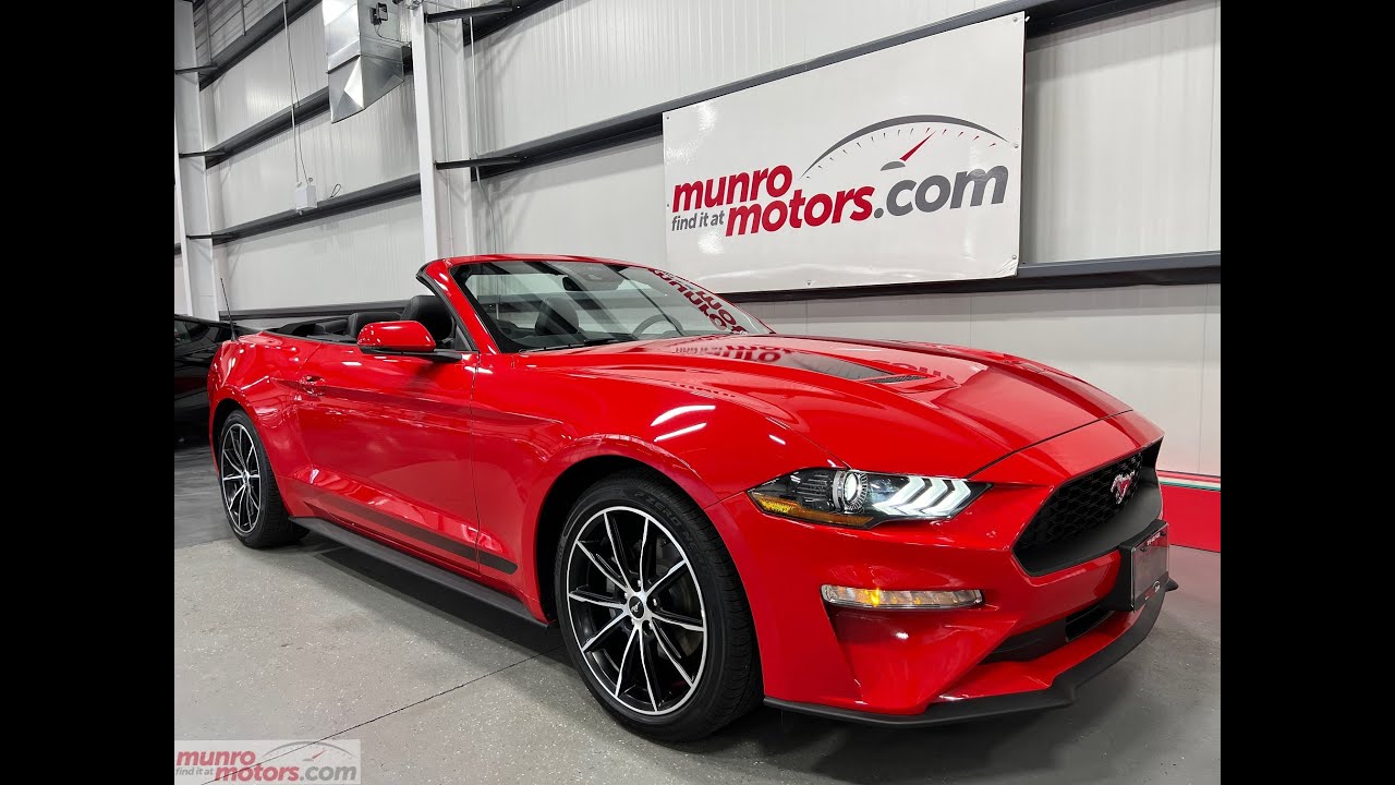 2022 SOLDSOLDSOLD Ford Mustang Prem Convert EcoBoost 2.3L Turbo 310hp Auto in Race Red only6054 kms!