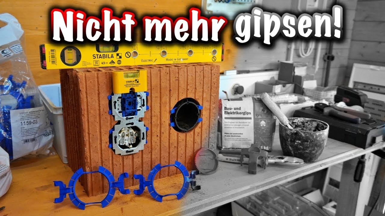 Unterputzdosen OHNE Elektrikergips fixieren mit Klemmfix!