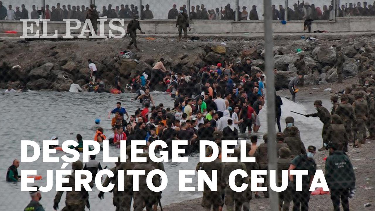 El EJÉRCITO se despliega para controlar CEUTA tras la entrada de cerca de 6.000 INMIGRANTES