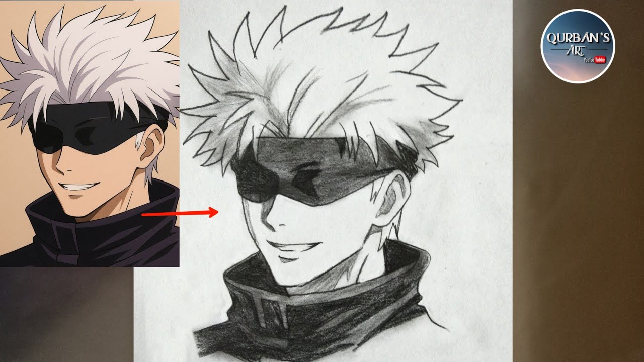How to Draw Gojo Satoru (Easy Step by Step) | Jujutsu Kaisen | Easy Anime Drawing Tutorial.