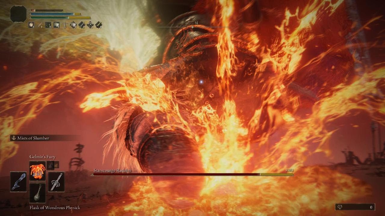 Arcane Sorcerer grills Starscourge Radahn (no damage) feat gelmir fury