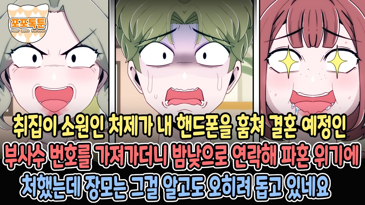 포포톡툰] 취집이 소원인 처제가 내 핸드폰을 훔쳐 결혼 예정인 부사수 번호를 가져가더니 밤낮으로 연락해 파혼 위기에 처했는데 장모는 그걸 알고도 오히려 돕고 있네요