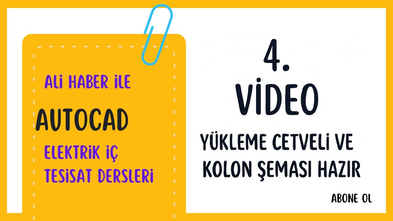 Autocad Elektrik İç Tesisat Dersleri 4 -  YÜKLEME CETVELİ VE KOLON ŞEMASI YAPIMI _eski video