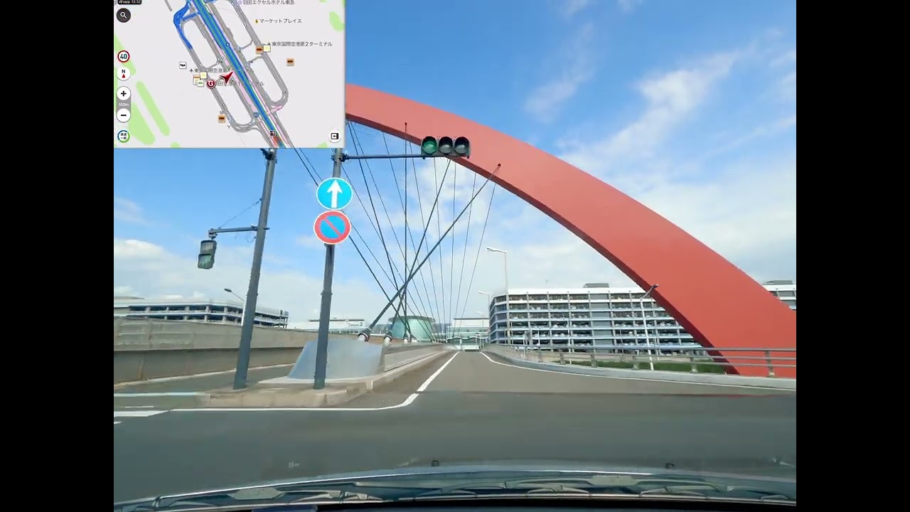 羽田空港への道 高井戸～湾岸線ルート ナビ付 + 羽田空港道路のワナ + 帰り環七経由 (倍速)