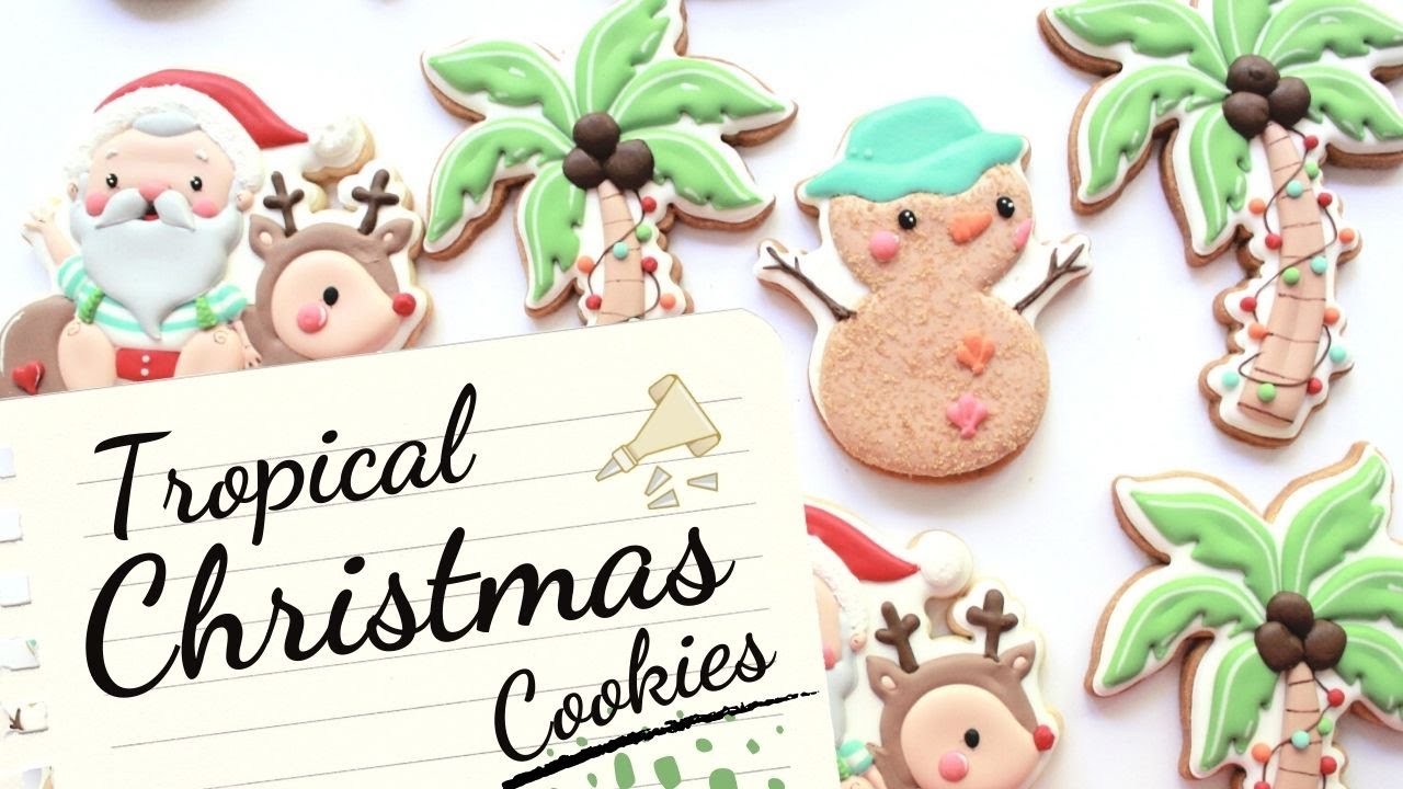 How to Decorate Tropical Christmas Cookies with Royal Icing
