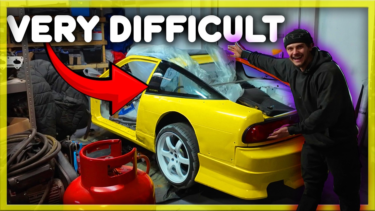 MAJOR PROGRESS ON MY S13 200SX (window install and exhaust)